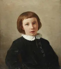 Konrad Lessing, the Artist's Son, at Age Nine by Karl Friedrich Lessing, Oil on canvas (relined), offered May 2022