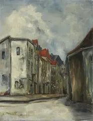 Élisée Maclet, Street Corner in Paris, Oil on canvas