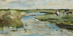 Willem Roelofs, Meimoand te Noorden, Oil on panel