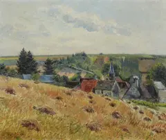 Victor Vignon, Landscape with a Village, Oil on canvas
