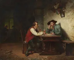 Charles Meer Webb, Card Players, Oil on canvas (relined)