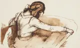 Seated Girl with an Open Book by Johann Heinrich Wilhelm Tischbein, Pen and brush in brown ink, sold May 2022
