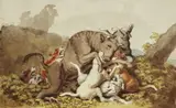 Johann Heinrich Wilhelm Tischbein, Hunting Dogs attacking a Bull