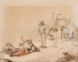 Johann Heinrich Wilhelm Tischbein, Peasants in front of a fram house