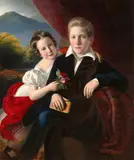 Austrian Artist, around 1840, Brother and Sister, Oil on canvas (relined)