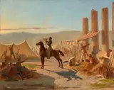 called Doviane Auguste Viande, Wake-Up Call in the Desert, Oil on canvas (relined)