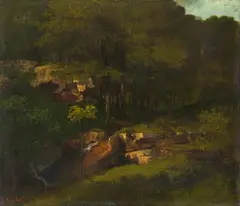 Wooded Mountain Side by Gustave Courbet, Oil on canvas (relined), offered May 2022