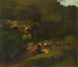 Gustave Courbet, Wooded Mountain Side, Oil on canvas (relined)