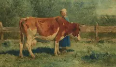 Anton Mauve, Peasant Woman with a Cow, Watercolour