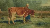 Anton Mauve, Peasant Woman with a Cow, Watercolour