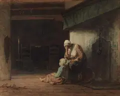 Jozef Israëls, The Day Before, Watercolour