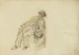 Hugo Mühlig, 14 Figure Studies, Watercolour over pencil and black chalk. Slightly different dimensions, approx