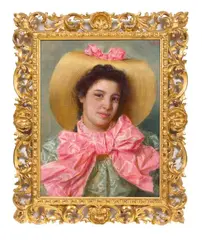 Gaetano Bellei, Portrait of a Young Woman, Oil on canvas