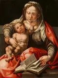 The Virgin and Child by Jan Cornelisz Vermeyen, Oil on panel, sold May 2022