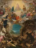 Antwerp School after hans Rottenhammer, The Last Judgment, Oil on copper