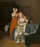 Simon Kick, A Lady at Her Toilette, Oil on panel
