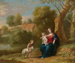 Abraham Willemsens, The Virgin with Jesus, Saint John and the Lamb, Oil on copper