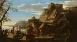 Salvator Rosa, Coastal landscape, Oil on canvas