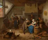 Richard Brakenburgh, Merry Company in a Tavern, Oil on canvas (relined)