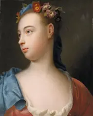 Balthasar Denner, Portrait of a Young Lady in a Flower Crown, Oil on copper panel