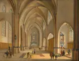 Johann Ludwig Ernst Morgenstern, Interior View of a Church, Oil on copper