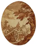 Johann Georg Winter, Soldiers departing for Battle
Two Soldiers with their Horses, Pen and brush in brown on laid paper. Each