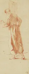 Daniel Nikolaus Chodowiecki, Study of a Standing Man, Back View, Red chalk on paper