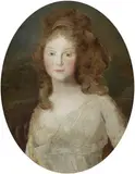 Johann Friedrich August Tischbein, Portrait of Crown Princess Louise of Prussia, later Queen Louise (unfinished), Oil on canvas (oval)