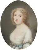Joseph Friedrich Darbes, Portrait of a young Woman in a white Muslin Dress, Chalk pastel on paper