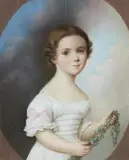 Carl Wilhlem Bardou, Portrait of a Girl, Chalk pastel on paper