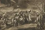 Wilhelm Ferdinand von Brandis, The Death of General von dem Busch
(Copy of an aquatint engraving by Johann Gerhard Huck), Black and white ink on paper