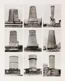 Bernd and Hilla Becher Hilla Becher Bernd Becher, Cooling towers Belgium, France, Luxembourg, 1967-1971, 9 gelatin silver prints. Each