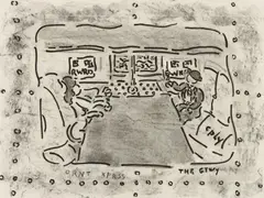 Untitled by William Copley, Charcoal and ink on paper, sold Dec 2021