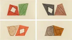 Untitled by Robert Mangold, 1989, 4 colour woodcuts on paper. Each, offered Dec 2021