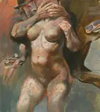 Willi Sitte, Überfall, 1979, Oil on card