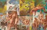 Willi Sitte, Strandszene, 1982, Oil on fibreboard