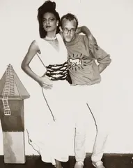 Keith Haring with Wanakee Pugh by Andy Warhol, 1984, Gelatin silver print on Agfa paper, offered Dec 2021