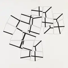 Manfred Mohr, P-360-EE, 2011, Acrylic on canvas