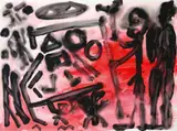 A. R. Penck, Untitled, 1982, Watercolour on card