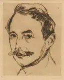 Edvard Munch, Portrait Dr. Max Linde, 1902, Etching with darker plate tone on firm wove paper