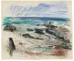 Lovis Corinth, Bordighera, 1912, Pastel chalk drawing on slightly textured laid paper