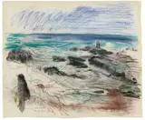 Lovis Corinth, Bordighera, 1912, Pastel chalk drawing on slightly textured laid paper