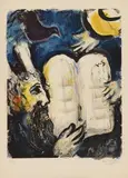 Moïse et les tables de la loi by Marc Chagall, 1962, Colour lithograph on wove paper with watermark "ARCHES", sold Dec 2021