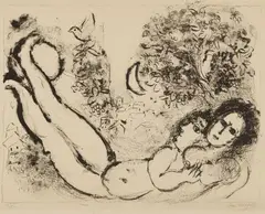 Nu de Vence by Marc Chagall, 1962, Lithograph on wove paper with watermark "ARCHES", sold Dec 2021