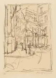Rue d'Alésia by Alberto Giacometti, 1954, Lithograph on wove paper with watermark "Arches", sold Dec 2021