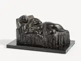 Chana Orloff, Mutter mit Säugling, 1923, Bronze, mounted on wooden board (