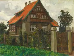 Ohne Titel (Haus der Familie Wilke in Ricklingen) by Kurt Schwitters, Circa 1913, Oil on canvas, offered Dec 2021
