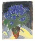 Erich Heckel, Blaue Blüten, 1922, Watercolour over India ink on handmade laid paper