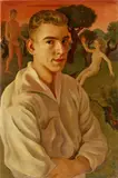 Richard Ziegler, Junger Mann mit Sündenfall, 1929, Oil on canvas