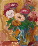 Otto Dix, Blumenstrauß in Vase, 1947, Oil on fibreboard